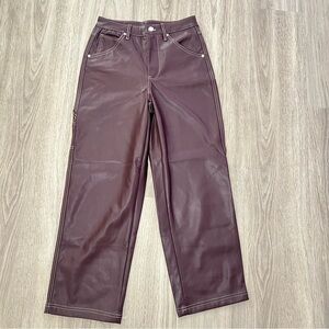 Blank NYC Burgundy Leather Pants